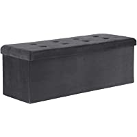 WOLTU Puff Baúl Plegable Rectángulo Taburete para Almacenamiento Otomanos Caja de Almacenaje con Tapa Reposapiés Sofá…